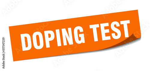doping test sticker. doping test square sign. doping test. peeler