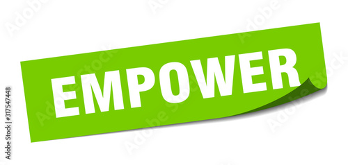 empower sticker. empower square sign. empower. peeler