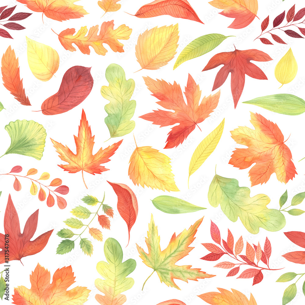 Watercolor Autumn Seamless Pattern Watercolor Autumn Seamless Pattern