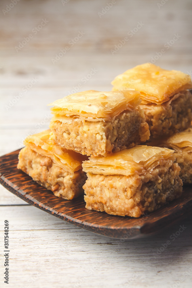 Turkish traditional snacks Pistachio Baklava Turkish traditional snacks Pistachio Baklava