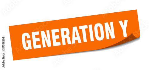 generation y sticker. generation y square sign. generation y. peeler