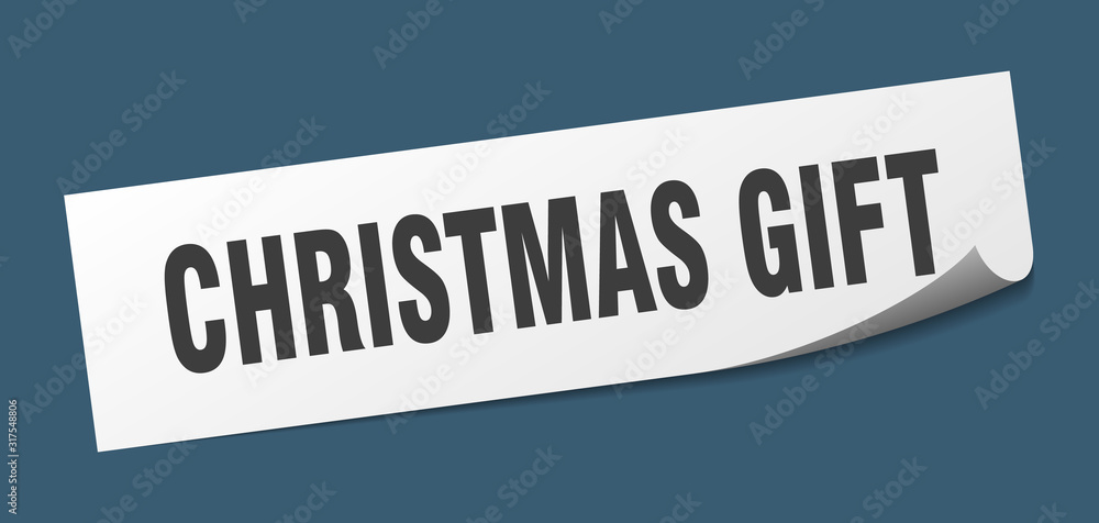 christmas gift sticker. christmas gift square sign. christmas gift. peeler