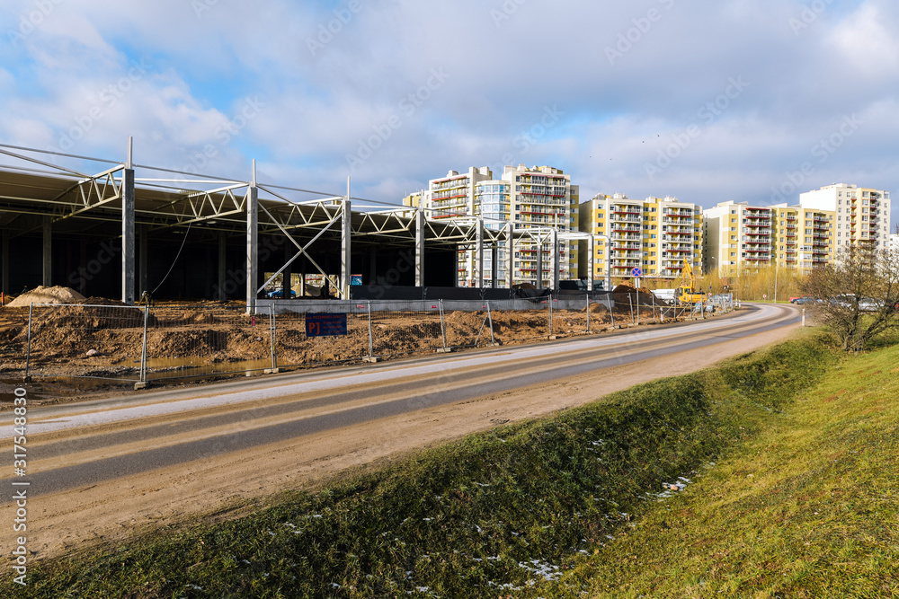 Construction of modern building