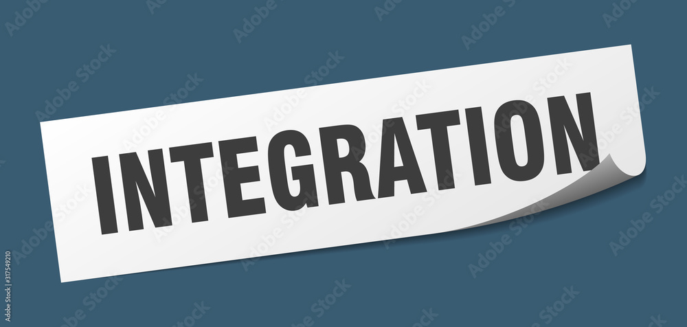 integration sticker. integration square sign. integration. peeler