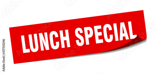 lunch special sticker. lunch special square sign. lunch special. peeler