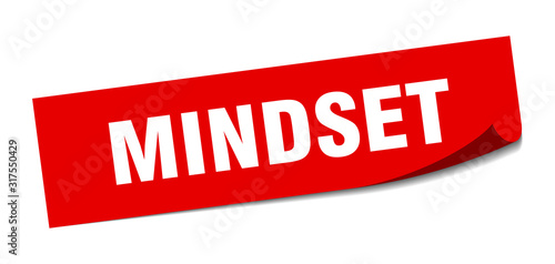 mindset sticker. mindset square sign. mindset. peeler