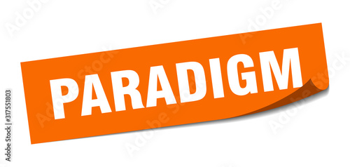 paradigm sticker. paradigm square sign. paradigm. peeler