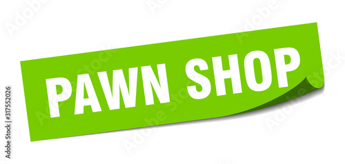 pawn shop sticker. pawn shop square sign. pawn shop. peeler