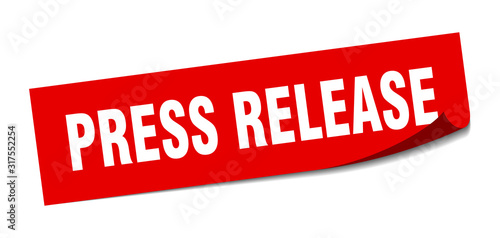 press release sticker. press release square sign. press release. peeler