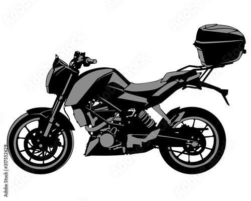Sport motorcycle on white background