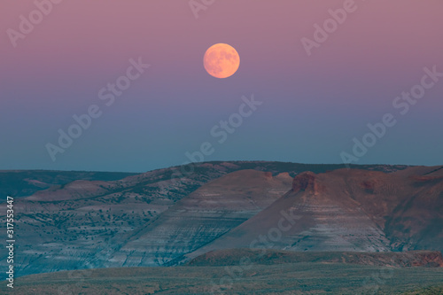 Moonrise over Wyoming, wilderness area