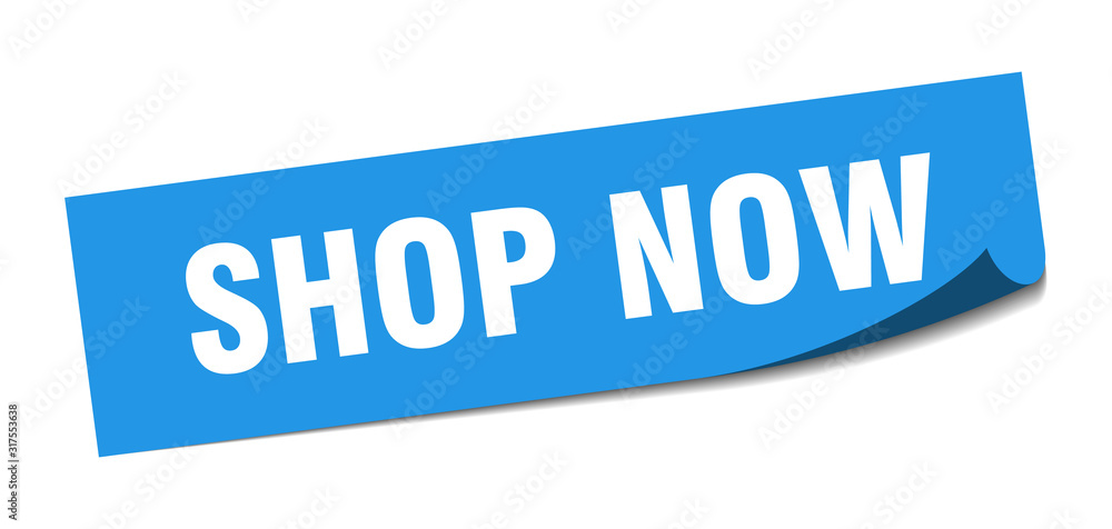 shop now sticker. shop now square sign. shop now. peeler