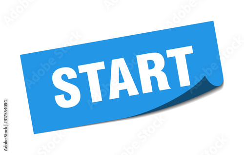 start sticker. start square sign. start. peeler