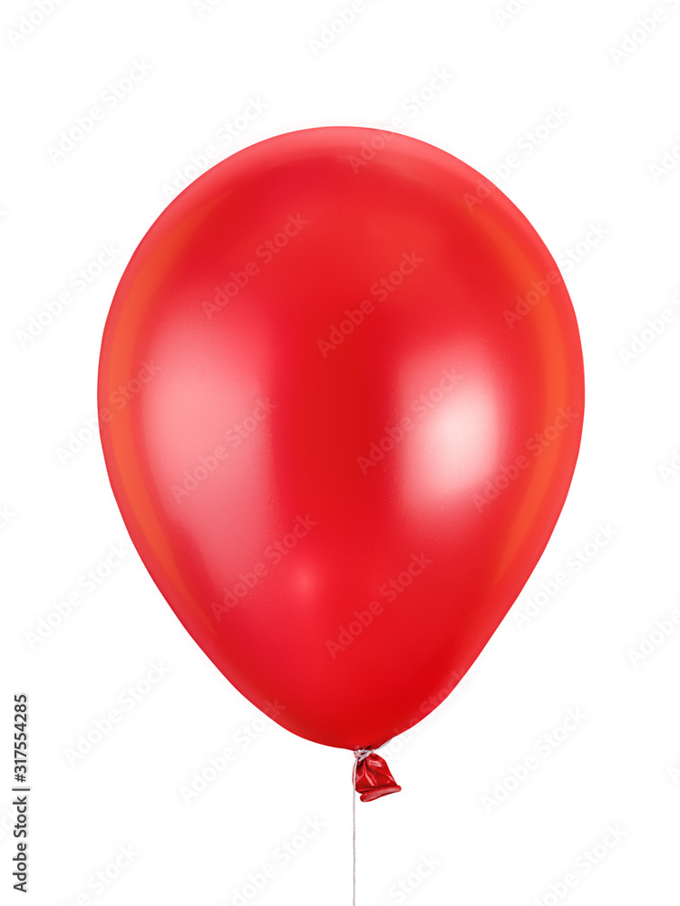 Red balloon isolated with clipping path