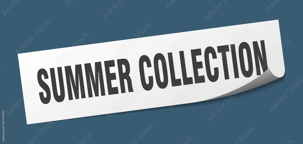 summer collection sticker. summer collection square sign. summer collection. peeler