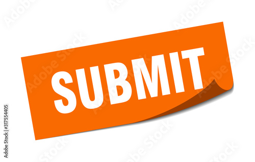submit sticker. submit square sign. submit. peeler