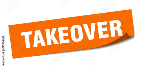 takeover sticker. takeover square sign. takeover. peeler