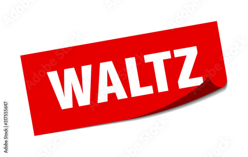 waltz sticker. waltz square sign. waltz. peeler