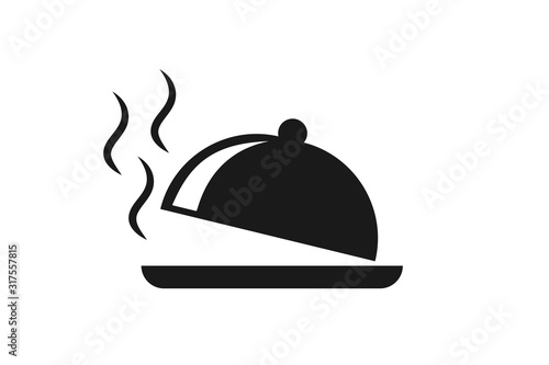 Hot food dish icon vector 