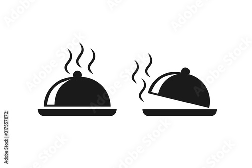Two food dish icon vector