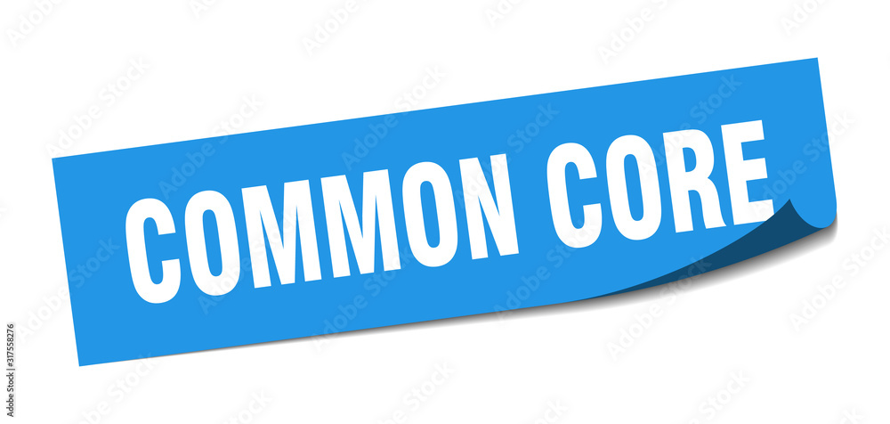 common core sticker. common core square sign. common core. peeler