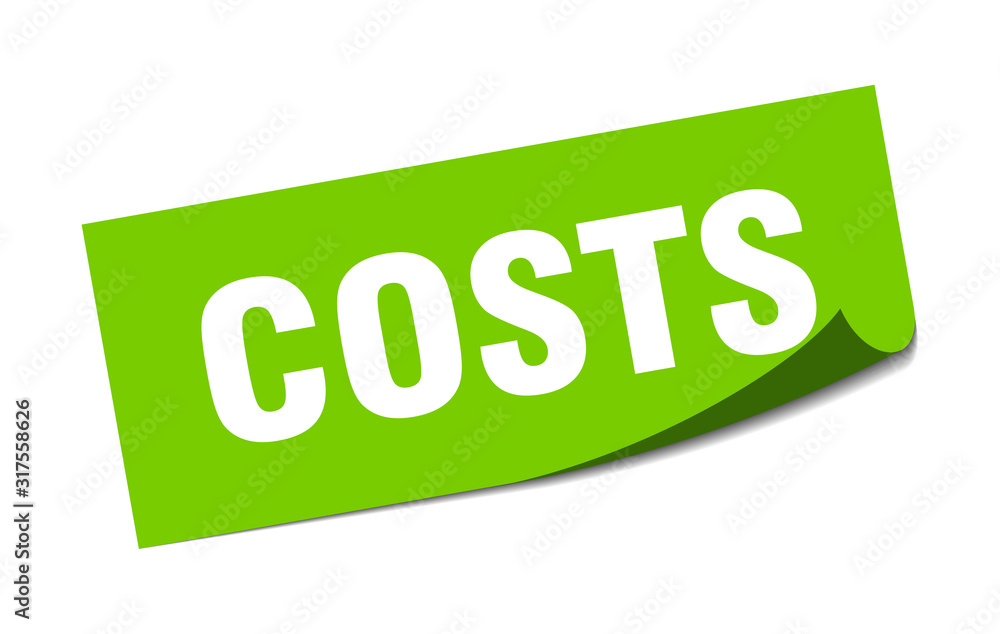 costs sticker. costs square sign. costs. peeler costs sticker. costs square sign. costs. peeler
