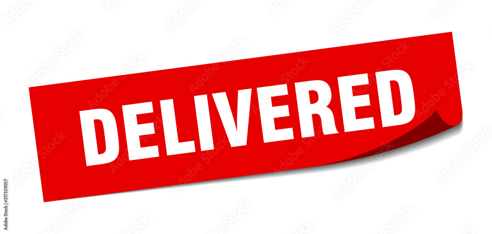 delivered sticker. delivered square sign. delivered. peeler delivered sticker. delivered square sign. delivered. peeler