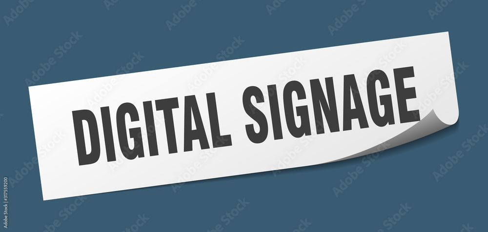digital signage sticker. digital signage square sign. digital signage. peeler