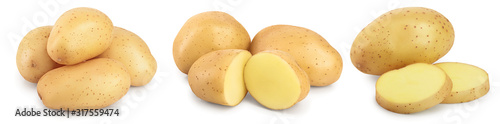 Photo Young potato isolated on white background