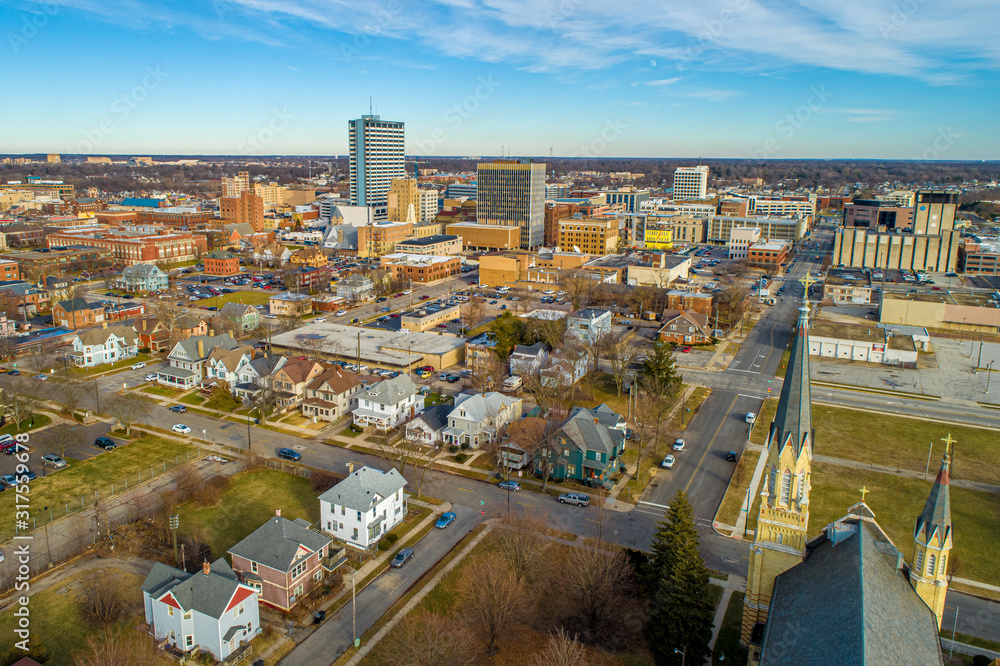 South Bend Indiana Aerial View 