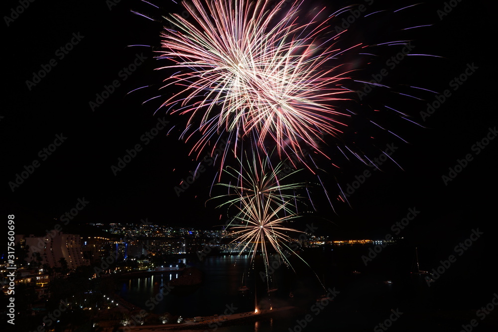 Firework 1.1.2020 - Gran Canaria, Canary Islands, Spain Firework 1.1.2020 - Gran Canaria, Canary Islands, Spain