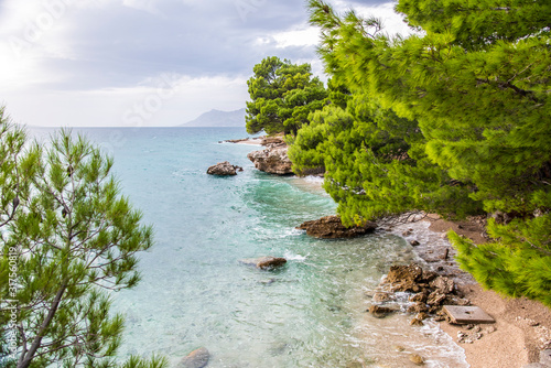Fototapeta Naklejka Na Ścianę i Meble -  Beautiful Beach Near Makarska, Dalmatia, Croatia