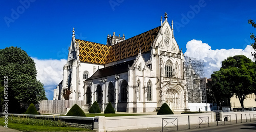 Royal monastery of Brou in Bourg-en-Bresse during renovation. 
