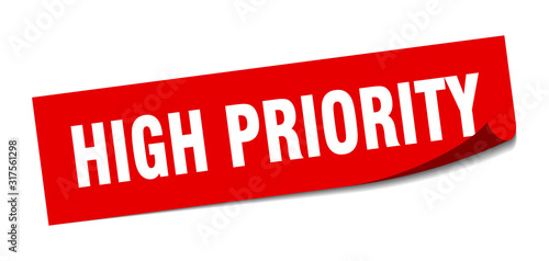 high priority sticker. high priority square sign. high priority. peeler