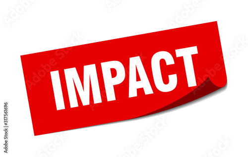 impact sticker. impact square sign. impact. peeler