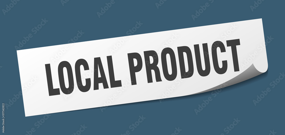 local product sticker. local product square sign. local product. peeler