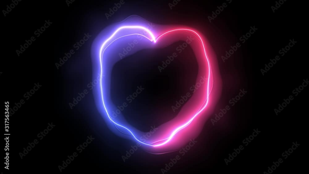 Seamless Looping Lazer Energy Neon Heart Frame for Valentines Day Seamless Looping Lazer Energy Neon Heart Frame for Valentines Day