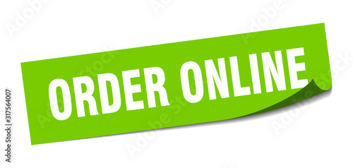 order online sticker. order online square sign. order online. peeler