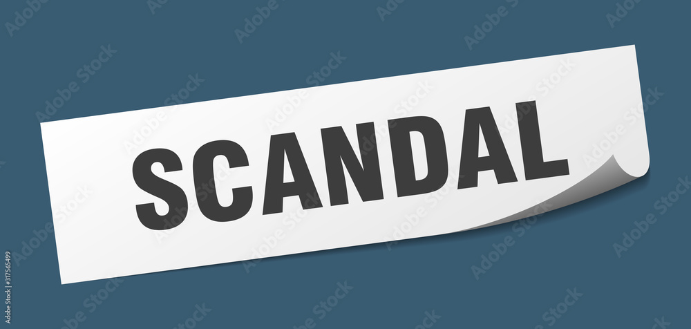 scandal sticker. scandal square sign. scandal. peeler