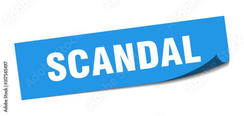 scandal sticker. scandal square sign. scandal. peeler