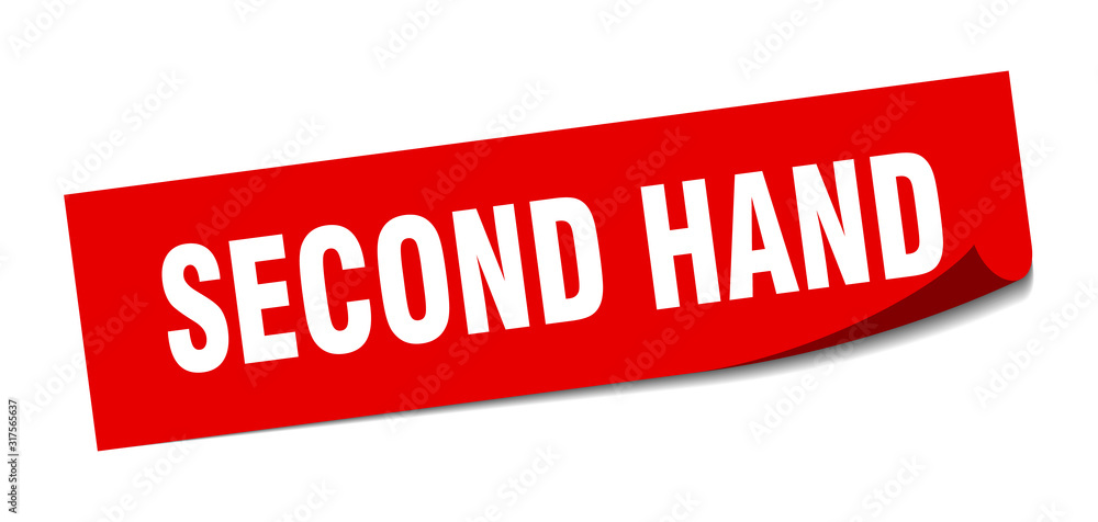 second hand sticker. second hand square sign. second hand. peeler
