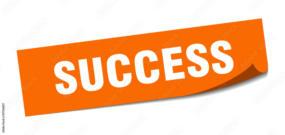 success sticker. success square sign. success. peeler success sticker. success square sign. success. peeler