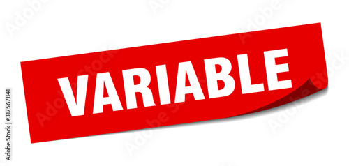 variable sticker. variable square sign. variable. peeler