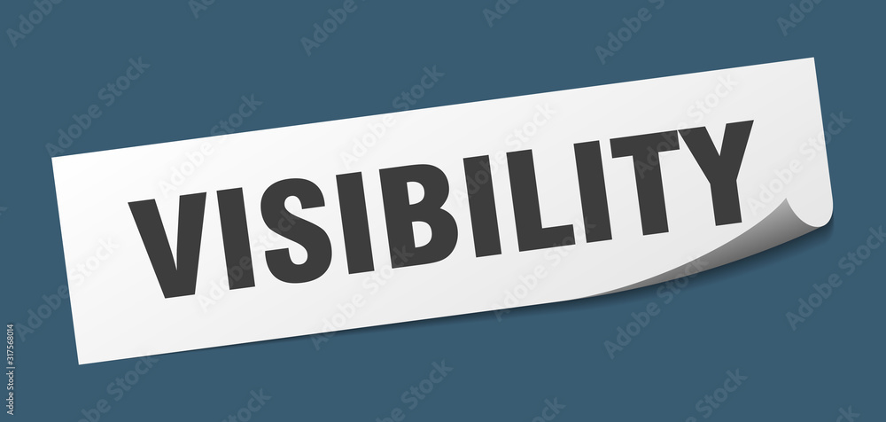 visibility sticker. visibility square sign. visibility. peeler
