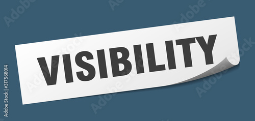 visibility sticker. visibility square sign. visibility. peeler