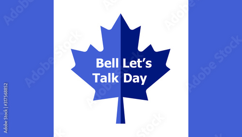 Bell Let's Talk Day is celebrated on the last Wednesday of January in Canada. I is about mental illnesses. Mentality healthcare of brain problem vector. Psychiatry, apathy, schizophrenia