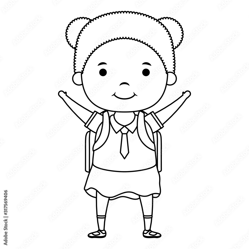 cute little student girl character cute little student girl character