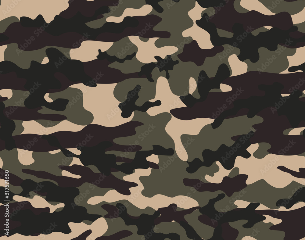 Fototapeta premium Camouflage military seamless vector print pattern.