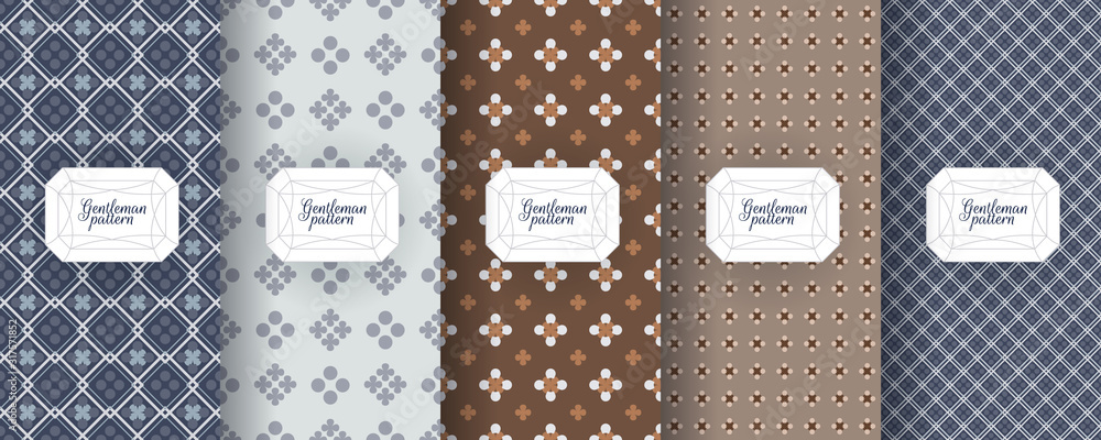 Set of seamless patterns for men s clothing, ties, tuxedos