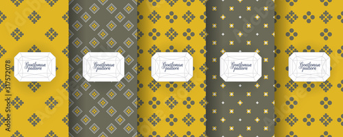 Set of seamless patterns for men s clothing, ties, tuxedos